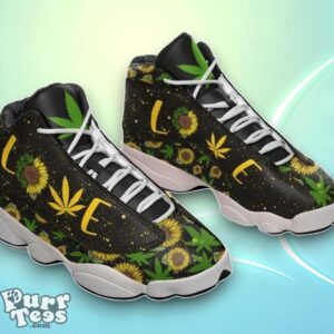 Love Weed Sunflower Air Jordan 13 Shoes Special Gift Special Gift Product Photo 1