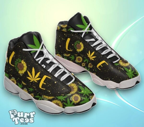 Love Weed Sunflower Air Jordan 13 Shoes Special Gift Special Gift Product Photo 1