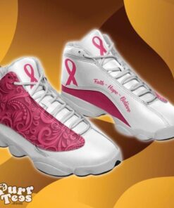 NEW Breast Cancer Faith Hope Believe Air Jordan 13 Shoes Best Gift Product Photo 1