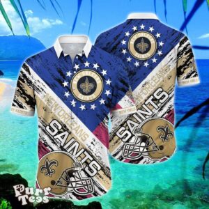 New Orleans Saints NFL Hawaiian Shirt Graphic American Flag 3D Printed Short Shirt Best Gift Product Photo 1