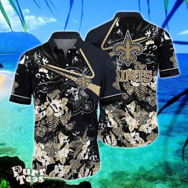 New Orleans Saints NFL Hawaiian Shirt Tropical Pattern New Hot Trend Summer Product Photo 1