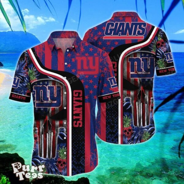 New York Giants NFL Hawaiian Shirt Graphic Tropical Pattern Skull Punisher 3D Printed Best Gift Product Photo 1