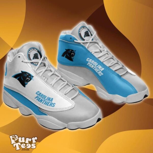 NFL Carolina Panthers Grey Blue Air Jordan 13 Shoes Best Gift Product Photo 1