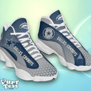 NFL Dallas Cowboys Light Blue Grey Air Jordan 13 Shoes Special Gift Product Photo 1