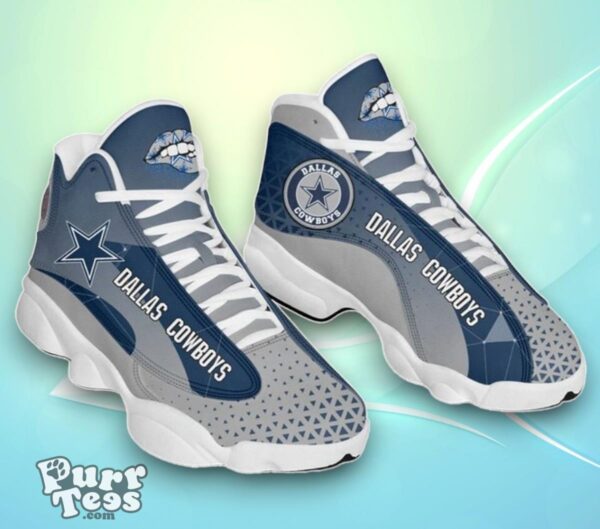 NFL Dallas Cowboys Light Blue Grey Air Jordan 13 Shoes Special Gift Product Photo 1