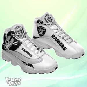 NFL Oakland Raiders Black White Air Jordan 13 Shoes Special Gift Product Photo 1