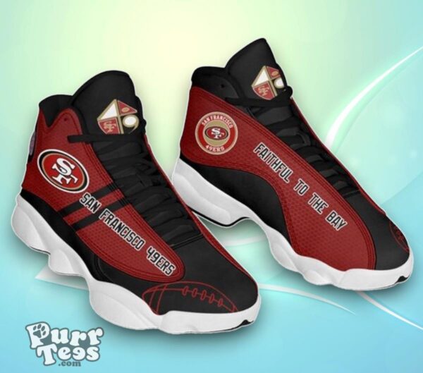 NFL San Francisco 49ers Black Red Air Jordan 13 Shoes Special Gift Product Photo 1