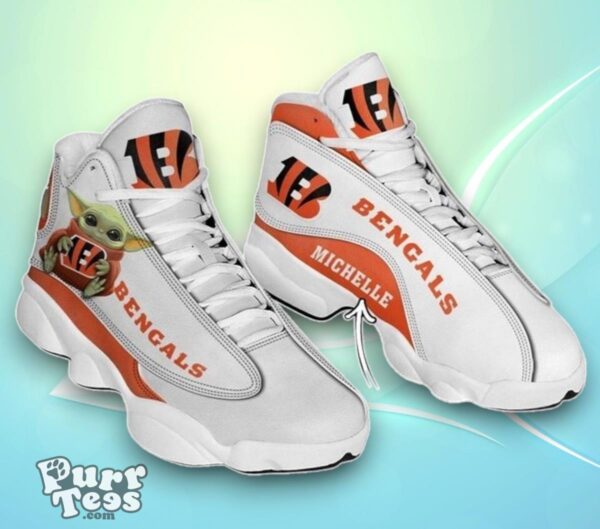 Personalised Cincinnati Bengals Baby Yoda Air Jordan 13 Shoes Special Gift Product Photo 1