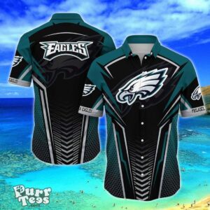 Philadelphia Eagles NFL Team Football Beach Shirt Summer Button Down Hawaiian Shirt Best Gift Product Photo 1