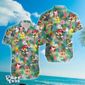 Super Mario Bros Beach Lover Aloha Pineapple Hawaiian Shirt Special Gift Product Photo 1