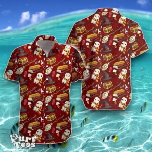 Wizard Fabric Items Harry Potter All Over Print Red Hawaiian Shirt Style Gift Product Photo 1