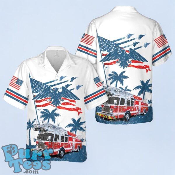 4th Of July Fire Truck Firefighter Hawaiian Shirt Product Photo 1