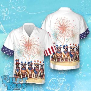 4th Of July Pit Bull Hawaiian Shirt Product Photo 1