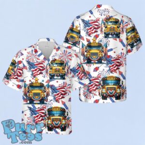 4th Of July School Bus Hawaiian Shirt Product Photo 1