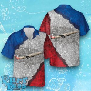 American Airlines Boeing 777-300ER, 4th Of July Hawaiian Shirt Product Photo 1