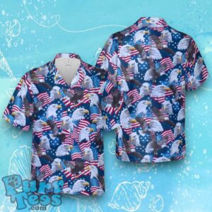 American Bald Eagle USA Flag Hawaiian Shirt Product Photo 1