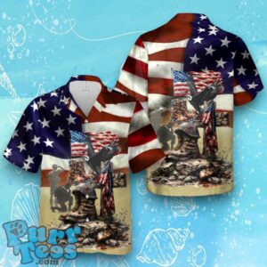 American Flag Memorial Day Hawaiian Shirt Product Photo 1