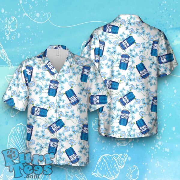 Bud Light Floral, Flowers, Beer Hawaiian Shirt Product Photo 1