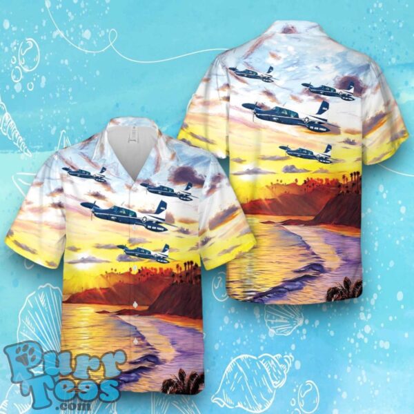 Cessna 310 USAF Blue Canoe Airplane Hawaiian Shirt Product Photo 1