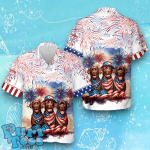 Chocolate Labrador Retriever Dog 4th Of July Hawaiian Shirt Product Photo 1