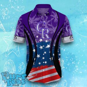 Colorado Rockies MLB Hawaiian Shirt Flag 3D Summer Beach For Fans Product Photo 2