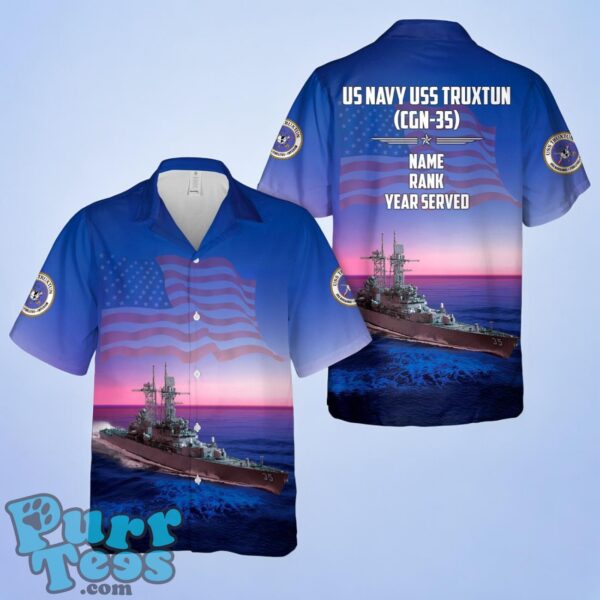 Custom US Navy USS Truxtun (CGN-35) Hawaiian Shirt AXCZ Product Photo 1