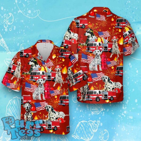 Dalmatian Patriotic Firefighter 4th Of July Hawaiian Shirt Product Photo 1