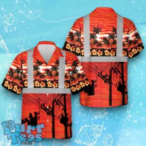 Electrician Sunset Hawaiian Shirt Product Photo 1