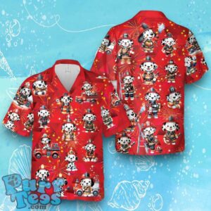 Firefighter Dalmatian, 4th Of July Hawaiian Shirt Product Photo 1