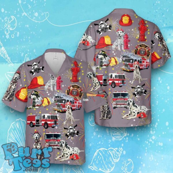 Firefighter Dalmatian Dog, 4th Of July Hawaiian Shirt Product Photo 1