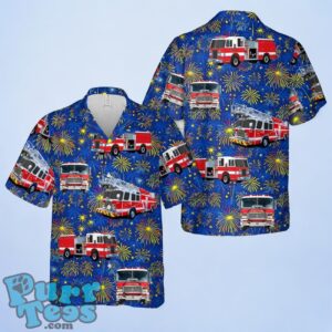 Firefighter Fire Truck 4th Of July Hawaiian Shirt Product Photo 1