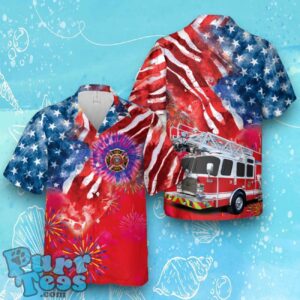 Firefighter Fire Truck, 4th Of July Hawaiian Shirt For Men Women Product Photo 1