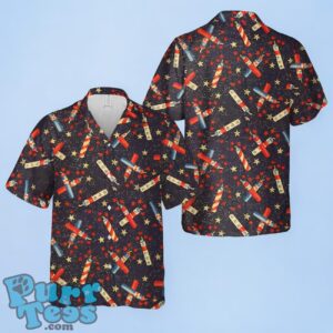 Fireworks Glitter Patriotic Hawaiian Shirt Product Photo 1