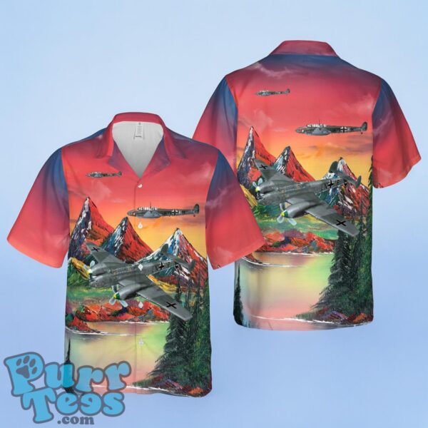 German Air Force Messerschmitt Bf 110 Fighter Aircraft In WW2 Hawaiian Shirt Product Photo 1