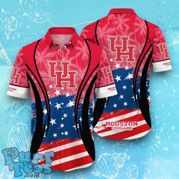 Houston Cougars NCAA3 Hawaiian Shirt Flag 3D Summer Beach For Fans Product Photo 1