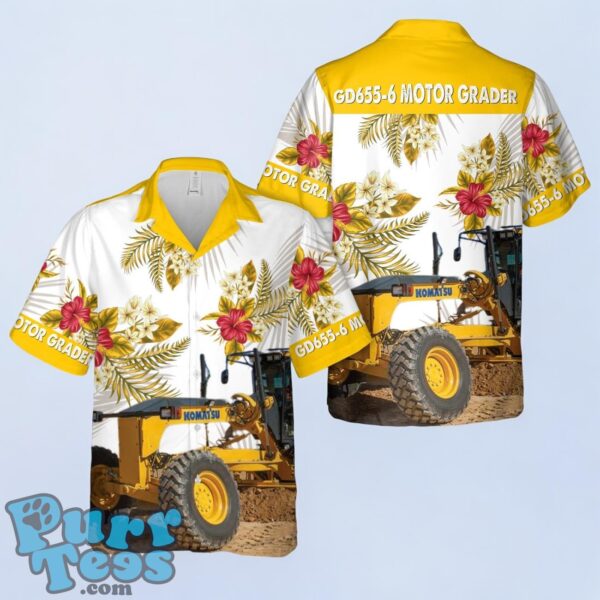 Komatsu GD655-6 Motor Grader Hawaiian Shirt Product Photo 1