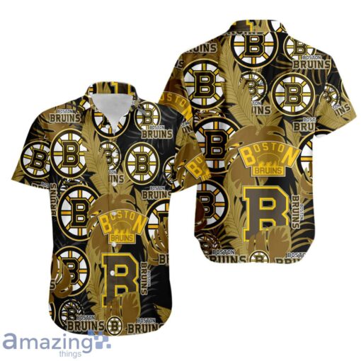 Boston Bruins Hawaiian Retro Logo NHLTropical Beach Hawaiian Shirt Product Photo 1
