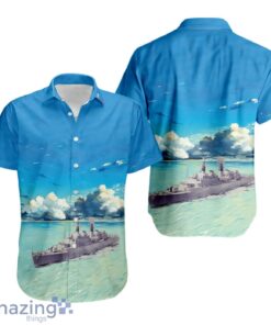 British Royal Navy HMS Antrim (D18) County-class destroyer Hawaiian Shirt Product Photo 1