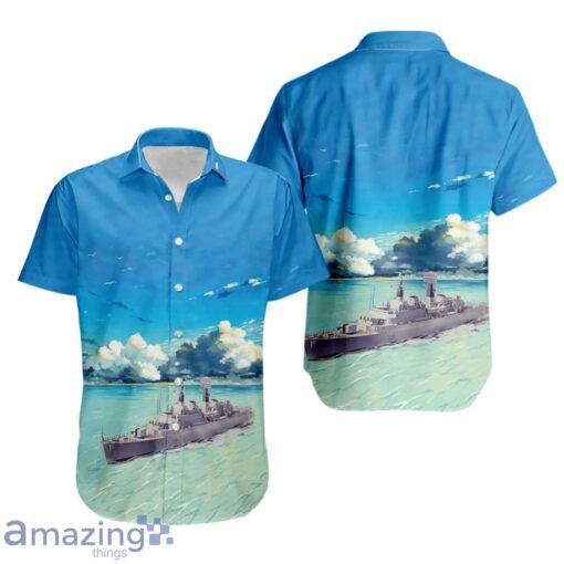 British Royal Navy HMS Antrim (D18) County-class destroyer Hawaiian Shirt Product Photo 1